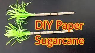 DIY Paper Sugarcane Craft for Pongal bhogi decoration makar sankranti decoration easy