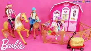 Barbie Pferde Ranch - XXL Set 🐎 mit Chelsea, Stacey und Pony Stall