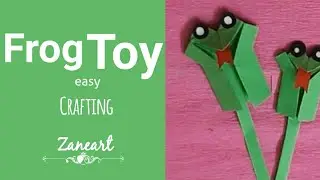 How to make a Paper Frog with movable tongue | 35 | Zane Art | Riya Fathima Haris.