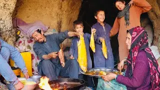 Challenging Life in a Cave with Traditional Fish Cooking in Rural Style |Village Life of Afghanistan
