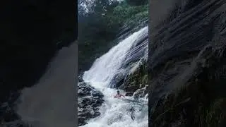 Endure the cascade, embrace the chaos, find strength in flow....☔🖤 😮 #waterfall#shorts #ytshorts