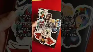 Decorating my kindle✨If you want to buy stickers LINK IN BIO‼️ #kindle #books #hazbinhotel #sticker