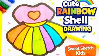 How to Draw a Cute Rainbow Dress 🌈 | Easy Step-by-Step Drawing for Kids | #kidsdrawing #drawings 