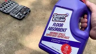 How to clean up spills with Super Clean Floor absorbent for cleaning up Oil, and liquids