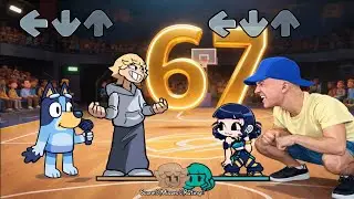 FNF 67 Meme Song Vs Zoey Kpop, Bluey, Jeffy In Real Life