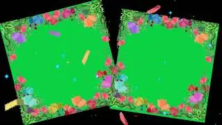 animated special effects Overlay flowers double photo frame borders green screen video.