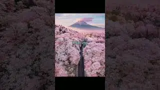 Mount Fuji in different seasons🏔️ #aurora #aesthetic #mountfuji #shorts