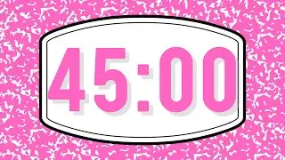 45 MINUTE PINK NOTEBOOK 📓 COUNTDOWN TIMER | NO MUSIC | DIGITAL ALARM | EMBED-FRIENDLY