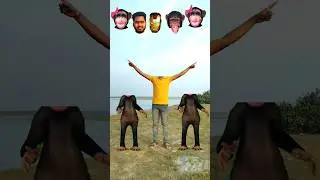 dancing monkey & me correct head matching game - Magical vfx video #tranding #youtubeshorts #vfx
