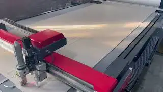 Artificial leather cutting with round knife