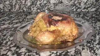طريقتي ألخاصة (دجاج معمر بحشوا لديدة )للعشا لي ديت عند عائلتي زوجي😍