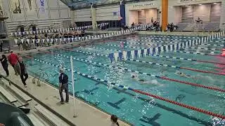 1/24/25 MR vs St Dominic Girls 200 Freestyle Relay - lane 2. Siena is the starter.