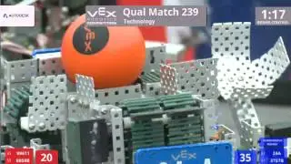 VEX Worlds 2016 - VRC High School - Technology - Qual 239 (99611 8059B) 84 vs 126 (24A 3767B)