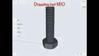 เขียนแบบน็อตหัวเหลี่ยม M10. Ipad2018 shapr3D