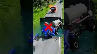 Tanker trucks vs water pit #102 #beamngdrive #mcqueenbeamng #cartransport