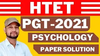 HTET PGT previous paper solution // HTET PGT psychology paper solution