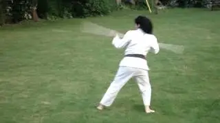 Ancaster Butoku Kai  Godan  practicing Shuri Taru non Kon 001