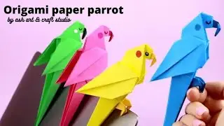Origami paper parrot