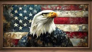 Eagle And US Flag Frame TV Art | Vintage Art Screensaver For Your TV 🦅