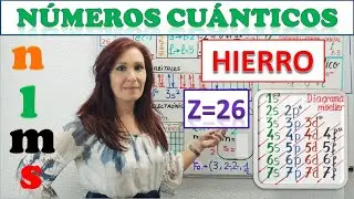 ✳️NÚMEROS CUÁNTICOS DEL HIERRO Z=26 ✳️CONFIGURACIÓN ELECTRÓNICA Y NÚMEROS CUÁNTICOS DEL HIERRO