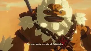 Hyrule Warriors age of calamity Link eats Daruk food