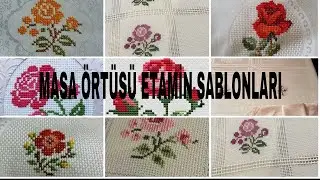 KENDİNDEN DESENLİ MASA ÖRTÜSÜ ETAMİN ŞABLONLARI #masaörtüsü #etaminşablonları #handmade #etamin