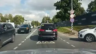 Едем по Рублёвке в реальном времени.  Real time car driving. 