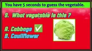 Vegetables name quiz/Guess the vegetable/kids quiz/5 seconds quiz/ vegetable name/fun with english