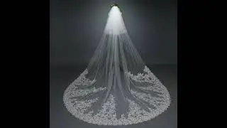 WV143 Lace Blusher Cathedral Veil Wedding Bridal Veil Shop Online  #weddingveil #bridalveil