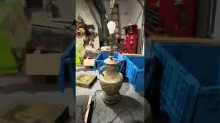 Japanese vase made into lamp!? #japanese #antique #vintage #vintagelamp #fypage