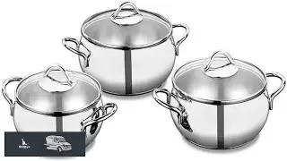 WCHCWR Stainless Steel Cookware Set of Soup Pot 6 Piece Glass Cover