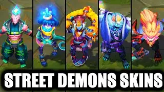 All New Street Demons Skins Spotlight Briar Rengar Neeko Zyra Brand Mundo (League of Legends)