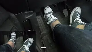 Pedal Pumping #519: Driving Ford Fiesta with Converse Chucks Barefoot.