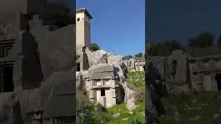 mysterious ancient tombs carved into the rock in Turkey 😍 #travel