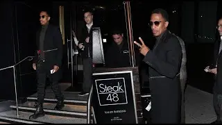 Nick Cannon Grabs Dinner With Friends At Steak 48 in Beverly Hills!