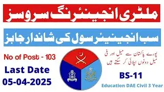 Military Engineer Services MES Jobs 2025 Sub Engineer Civil Road and Bridge  Grade 2