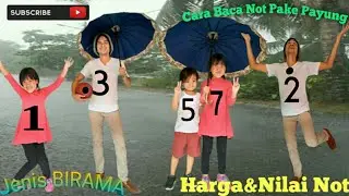 Jenis birama,harga dan nilai not | Cara baca Not Pake Payung
