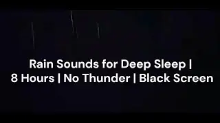 Rain Sounds for Deep Sleep | 8 Hours | No Thunder | Black Screen 白噪音 雨聲 助眠