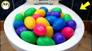 Will it Flush? Lots Of Surprise Eggs