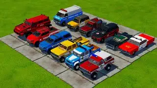 TRANSPORTING POLICE CARS, OFF-ROAD VEHICLES & SPORTS CARS WITH BIG TRUCKS - Farming Simulator 22