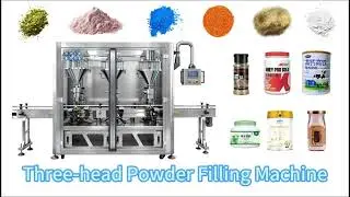 Industrial Automated 3-Head Powder Filler - Perfect for Food/Pharmaceutical Factories