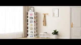 How to Install the 7-Tier Rotating Shoe Rack | Step-by-Step Assembly Guide & Space-Saving Solution!