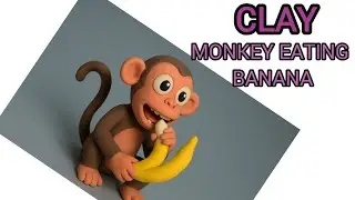 Clay Monkey Eating Banana | Miniature Clay Art | Polymer Clay monkey Tutorial #diy #art #toys #craft