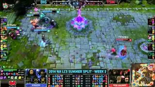 Dignitas Zionspartan Jax VS TSM Dyrus Shyvana Highlights   2014 NA LCS Summer W2D2 MUST SEE