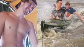Towing a canoe at HIGH SPEEDS