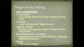 Sweating - Diagnostic Methods in Chinese Medicine (The 10 questions)