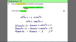 Core 3 - Trigonometry - Solomon Paper D - Q2