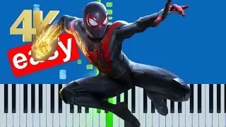 Spiderman - Miles Morales Theme Song (Slow Easy) Piano Tutorial 4K