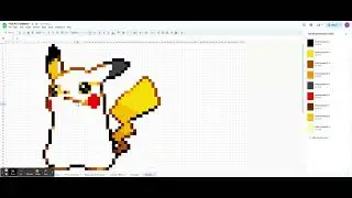 How to Create Pikachu in Pixel Art #pixelart #excel #pixel #pokemon #pikachu