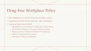 Supervisor Accident Investigation DMP Drug Free Workplace Training Session 1